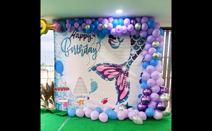 Mermaid Theme Birthday Backdrop